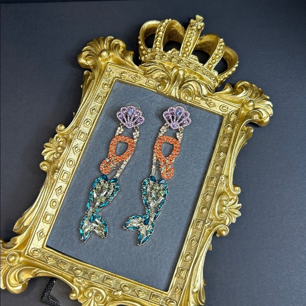BaubleBar Blinged Out Mermaid Drop Earrings
